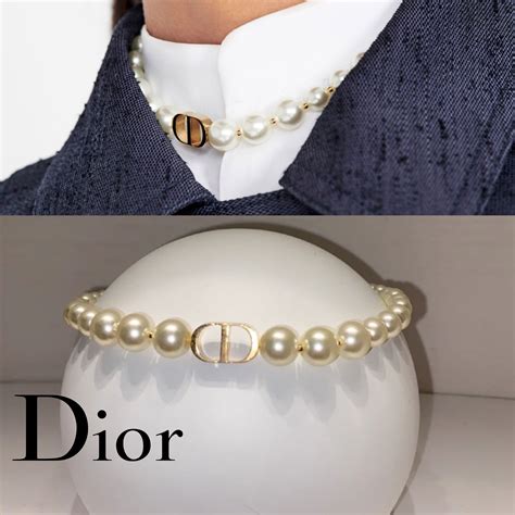 dior pearl choker necklace.